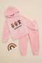 Teddy Bear Embroidered Hooded Plush Girls' 2-Piece Set - 3