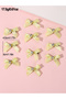 Pack of 10 Girls Yellow Bow Rhinestones Embellished Hair Accessories - 5