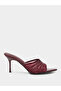Burgundy Mesh High Heel Mules