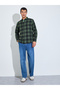 Olive Checked Long Sleeves Regular Fit Shirt - 2