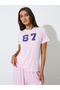 Pink Graphic Print Short Sleeves Regular Fit T-Shirt - 3