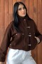 Women's Japanese Jacket Zr New Season Metal Decorated Buttoned Oversize Relaxed Fit Bomber Jacket - 3
