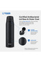 MCT-K060KK 600ml Stainless Steel Vacuum Insulated Water Bottle, One-Touch Auto-Lock Lid, Antibacterial, Hot & Cold, Black - 2