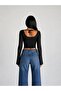 Diver Fabric Back Tie Detail Sleeve Blouse - 3