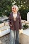 Premium Windbreaker Detailed Belted Women's Trench Coat - Brown - 4