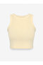 Women's crew neck flat tank top with chest support - 5