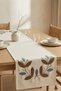 Wreath Punch Embroidered Floral Patterned Decorative Tassel Table Runner 40X130 cm