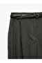 Belted Pocketed Viscose Blend High Waist Carrot Pants - 7