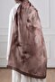 Antique Floral Patterned Soft Shawl Milk Coffee - 3