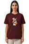 Women's Burgundy Beverly Hills Teddy Bear Printed T-Shirt Comfortable Fit 100% Cotton