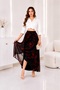 Adın Lined Chiffon Long Skirt – Floral Patterned Elastic Waist Comfortable Maxi Skirt - 3