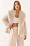 Women's Collared Lined Fur Jacket Mbms Mink - 8