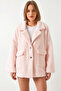 Women's Double Pocket Oversize Plush Pink Coat