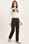 Women's Nyc Embroidered Three Thread Embroidered Hooded Crop White Cardigan - 3