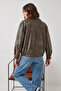 Women's Shirt Collar Distressed Leather Mink Jacket - 6