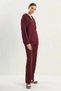 Women's Hooded Relax Fit High Waist Knitwear Burgundy Set - 4