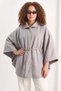 Women's Pocket Detailed Belted Cashmere Poncho Gray - 2