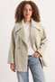 Women's Wide Collar Pocket Detailed Oversize Cashmere Beige Coat - 4