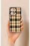 Redmi Note 13 4g Compatible Cream Plaid Pattern Silicone Case