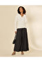 Women White V-Neck Polo Knit Pullover - 5