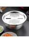 25 cm Stainless Steel Multi-Bowl Grater/ Multi-Purpose Mixing Grater Bowl - 5