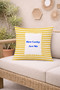 How Lucky Are We Yellow Striped Framed Decorative Throw Pillow Cover 43X43 cm - 6