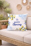 Happy Spring Lemon Flower Patterned Decorative Throw Pillow Cover Spring Decor 43X43 cm - 2