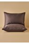 100% Cotton Satin Double Elastic Sheet Set Anthracite (160X200X35 cm) - 5