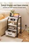 Nightstands with Power Strip, Bedside Table with Drawer, Sofa Side Table with Storage - 4