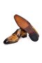 Tan Color Lace-Up Genuine Leather Leather Sole Men's Shoes - 3