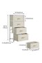 4-Drawer Dresser Vertical Storage Tower Fabric Dresser for Bedroom, Hallway, Entryway, Closet Organizer, Nightstand Bedside Table Furniture,Wooden Top,White - 5