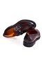 Burgundy Color Laceless Genuine Leather Men's Shoes - 2