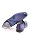 White Purple Laceless Genuine Leather Leather Sole Men's Shoes - 2
