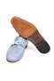 Blue Color Laceless Genuine Leather Men's Shoes - 3