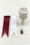 Jewelry Ribbon Set, White Heart Pin, Burgundy White Pearl Bridal Groom Jewelry Belt, 100 Pins, Wedding Henna Night Engagement Wedding Promise Circumcision - 4