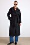 Oversize Low Sleeve Double Breasted Coat Black 3173 - 2