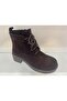 Genuine Leather Suede Lace-Up Zippered Boots Women's Shoes - 2