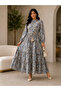 Stylish Women's Layered Gradient Design Robe