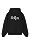 The Beatles Printed Oversize Unisex Black Hoodie Sweatshirt