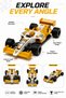 Formula Car 1:24 Scale Die-Cast Racing Model for Kids Ages 3+ – Yellow & White Open-Wheel Race Car Toy with Detailed Graphics, Rolling Wheels & Display Box - 3