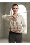 Women's Shoulder Bag Beige Leather Look Multi-Compartment Stylish Daily Handbag - 2