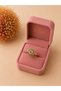 Women's Stress Ring with Saturn Planet Figure and Colorful Stones, Movable Rotating Gold Color Ring