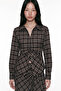 Plaid Waist Draped Shirt Brown - 2