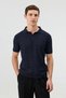 Zigzag Patterned Polo Collar Knitwear Men's T-Shirt