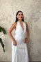 White Lace Detailed Tie-Up Dress - 3