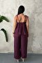 Plum Halter Neck Blouse and Pants Set - 5