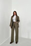 Khaki Striped Jacket and Pants Set - 2