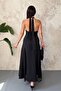 Black Lace Detailed Tie-Up Dress - 5
