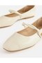 Girls White Strap Ballerinas - 3