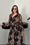 Black Glitter Belted Dress - 3